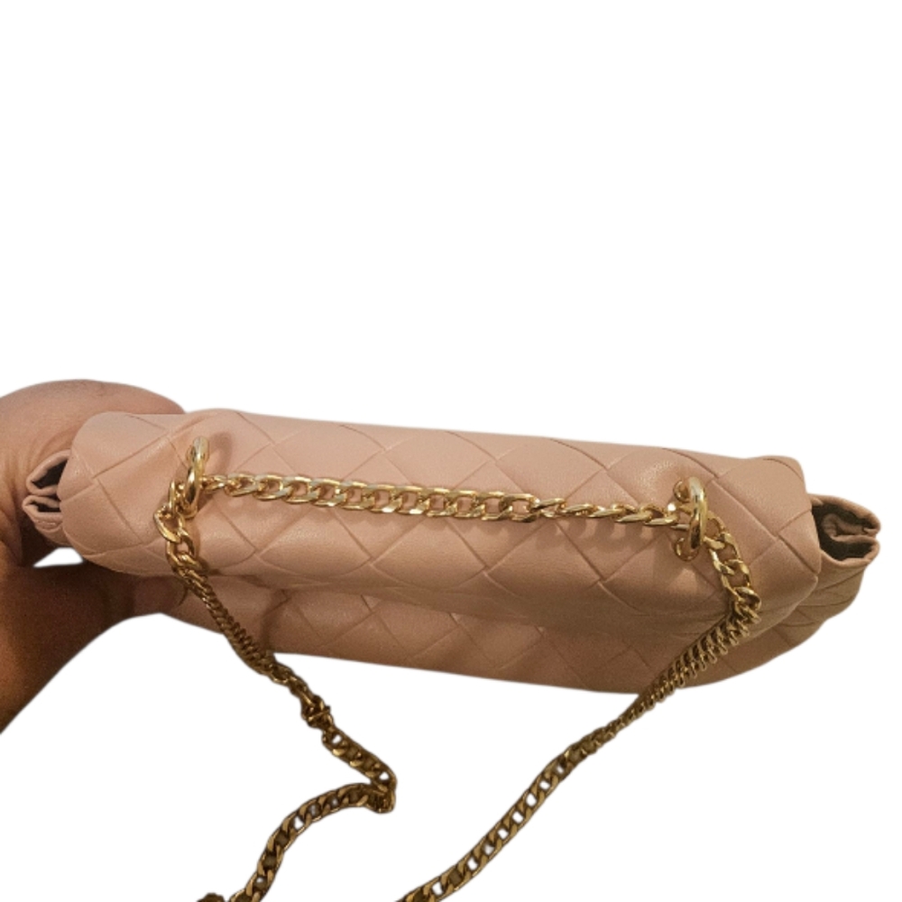Pink ASOS Design Women's Weave Flap and Chain Handle Crossbody Bag - Picture 5 of 12